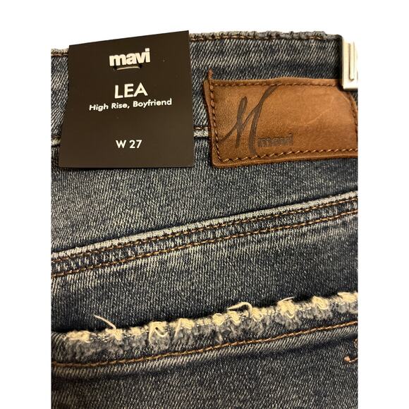 Mavi Jeans Co LEA High Rise Boyfriend Distressed Straight Ankle Denim Jeans 27 - Picture 5 of 8